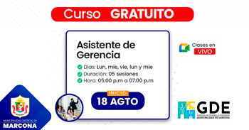  Curso virtual gratis "Asistente de gerencia" de la Municipalidad Distrital de Marcona