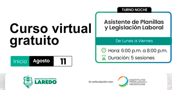 Curso online gratis "Asistente de Planillas y Legislación Laboral" de la Municipalidad Laredo