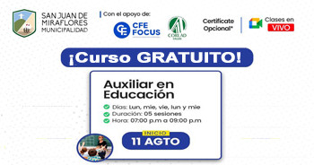 Curso online gratis "Auxiliar en Educación" de la Municipalidad de San Juan de Miraflores