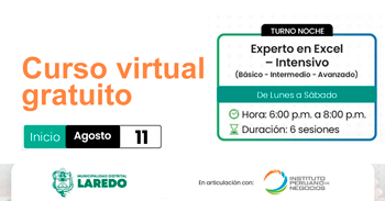  Curso online gratis "Experto en Excel" de la Municipalidad Laredo