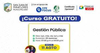 Curso online gratis "Gestión Pública" de la Municipalidad de San Juan de Miraflores