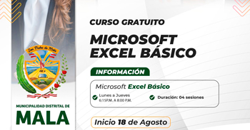  Curso online gratis "Microsoft excel básico" de la Municipalidad de Mala