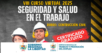  Curso online gratis "Seguridad y Salud en el Trabajo en el sector de Construcción Civil" 