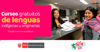 Cursos online gratis de "Lenguas indígenas u originarias" del Ministerio de Cultura del Perú