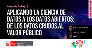  Evento online "Aplicando la ciencia de datos a los datos abiertos: De los datos crudos al valor público"