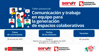 Taller presencial "Comunicación y trabajo en equipo para la generación de espacios colaborativos" del SERVIR 