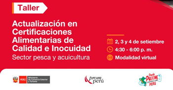  Taller online Actualización en Certificaciones Alimentarias de Calidad e Inocuidad Sector pesca y acuicultura