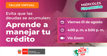  Taller online gratis "Evita deudas que te ahoguen: aprende a manejar tu crédito " de Mujer Produce