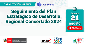  Taller online "Seguimiento del Plan Estratégico de Desarrollo Regional Concertado del 2024” de Ceplan Perú