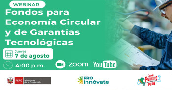  Webinar online "Fondos para Economía Circular y de Garantías Tecnológicas" de ProInnóvate