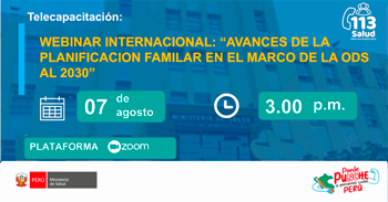  Webinar online gratis "Avances de la planificación familiar en el marco de las ODS al 2030" del MINSA