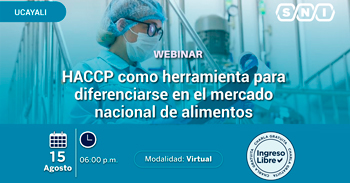  Webinar  online gratis "HACCP como herramienta para diferenciarse en el mercado nacional de alimentos"