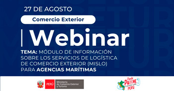  Webinar online "Módulo de Información sobre los Servicios de Logística de Comercio Exterior (MISLO)"