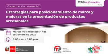 Capacitación Estrategias para el posicionamiento de marca y/o mejoras en la presentación de productos textiles