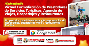 Capacitación Formalización de Prestadores de Servicios Turísticos: Agencia de Viajes, Hospedajes y Restaurantes  
