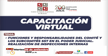 Capacitación Funciones y responsabilidades del comité y los subcomités SST en el poder judicial