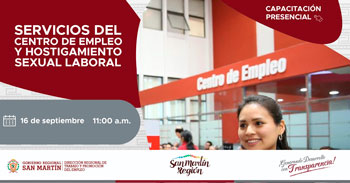  Capacitación presencial gratis "Servicios del Centro de Empleo y Hostigamiento Sexual Laboral"  