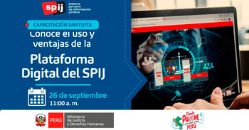 Capacitación presencial "Uso de la Plataforma del Sistema Peruano de Información Jurídica - SPIJ" del MINJUS
