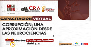 Capacitación online Corrupción: Una aproximación desde las neurociencias Corte Superior de Justicia de Huaura