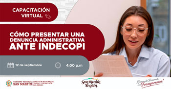  Capacitación online gratis "Cómo presentar una denuncia administrativa ante INDECOPI"  