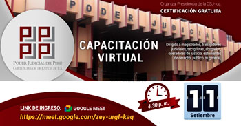  Capacitación online gratis de la Corte Superior de Justicia de Ica 