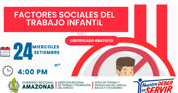 Capacitación online gratis "Factores sociales del trabajo infantil" de DRTPE Amazonas