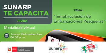 Capacitación online gratis "Inmatriculación de embarcaciones pesqueras" de la Sunarp