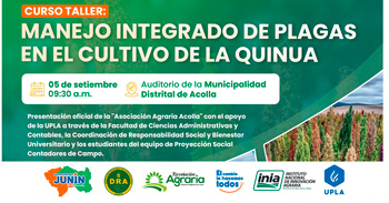  Talle presencial "Manejo Integrado de Plagas en el Cultivo de Quinua" 