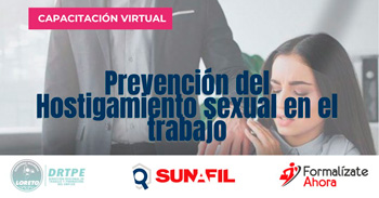 Capacitación online gratis "Prevención del Hostigamiento Sexual en el Trabajo" de la DRTPE Loreto