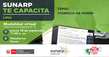 Capacitación online gratis "Vigencia de poder" de la SUNARP