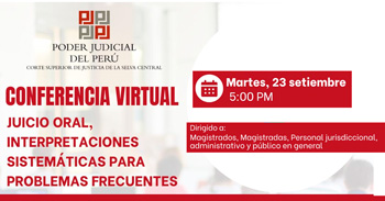 Conferencia online "Juicio oral, interpretaciones sistemáticas para problemas frecuentes"