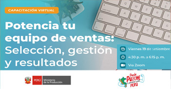 Capacitación online "Potencia tu equipo de ventas: Selección, gestión y resultados" de PRODUCE