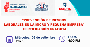  Capacitación online "Prevención de riesgos laborales en la micro y pequeña empresa" de la Drtpe Huancavelica