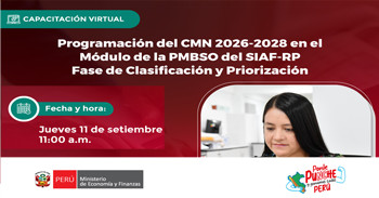  Capacitación online "Programación del CMN 2026-2028 en el Módulo PMBSO del SIAF - RP" de MEF