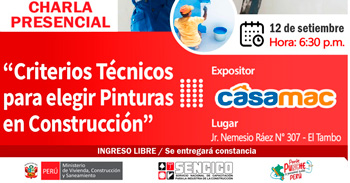 Charla presencial gratis "Criterios Técnicos para Elegir Pinturas en Construcción"