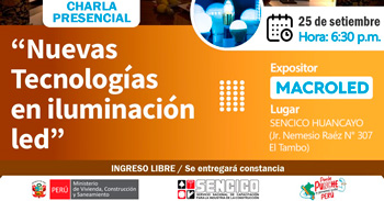 Charla presencial gratis "Nuevas Tecnologías en Iluminación LED" del SENCICO