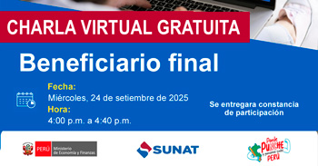 Charla online gratis "Beneficiario final" de la SUNAT