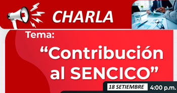 Charla online gratis "Contribución al Sencico " del SENCICO
