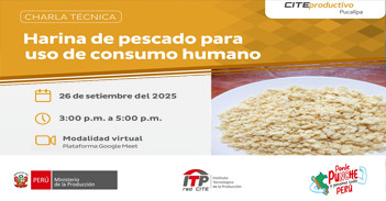  Charla online "Harina de pescado para uso de consumo humano" del CITEproductivo Pucallpa
