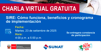 Charla online "SIRE: Cómo funciona, beneficios y cronograma de implementación - Incluye Parte Práctica" 