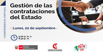 Conferencia online "Gestión de las contrataciones del Estado" del MINJUSDH