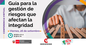 Conferencia online gratis "Guia para la Gestión de Riesgos que afectan la integridad" del MINJUSDH