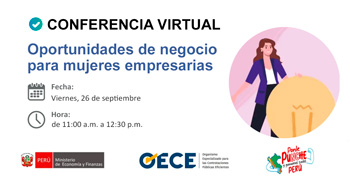 Conferencia online gratis "Oportunidades de negocio para mujeres empresarias" del OECE