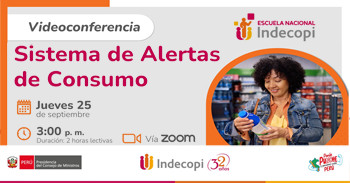 Conferencia online gratis "Sistema de Alertas de Consumo" del Indecopi