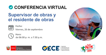 Conferencia online gratis "Supervisor de obras y el residente de obras" del OECE