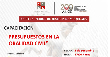  Conferencia virtual  "Presupuestos en la oralidad civil" de la Corte Superior de Justicia de Moquegua