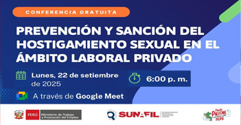 Conferencia online " Prevención y sanción del hostigamiento sexual en el ámbito laboral privado "