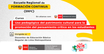 Curso semipresencial Uso Pedagógico del patrimonio cultural para la promoción del pensamiento crítico en los estudiantes