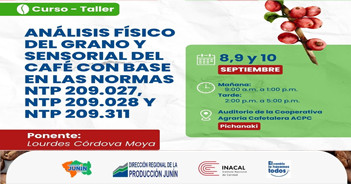  Curso-Taller "Análisis físico del grano y sensorial del café con base en las normas"