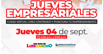  Curso online "Crea contenido y posiciona tu emprendimiento" de la Municipalidad de San Juan de Lurigancho